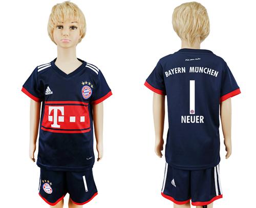 Bayern Munchen #1 Neuer Away Kid Soccer Club Jersey - Click Image to Close